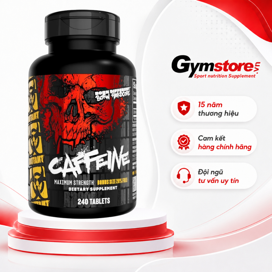 Viên uống MUTANT Caffeine, 240 viên, hỗ trợ tăng tỉnh táo, tập trung - Gymstore