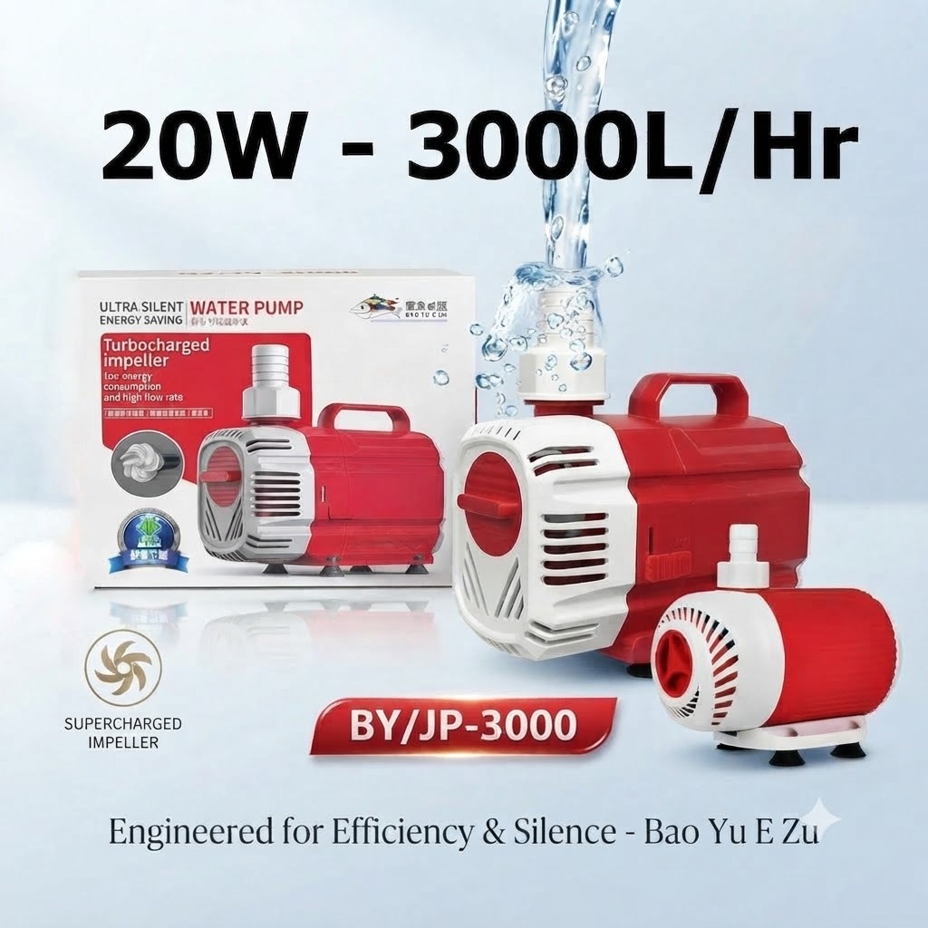 Máy Bơm Bể Cá Baoyu JP-3000 (20W-3000L/H) Tiết Kiệm Điện, Bơm Non Bộ Êm Ái | BY