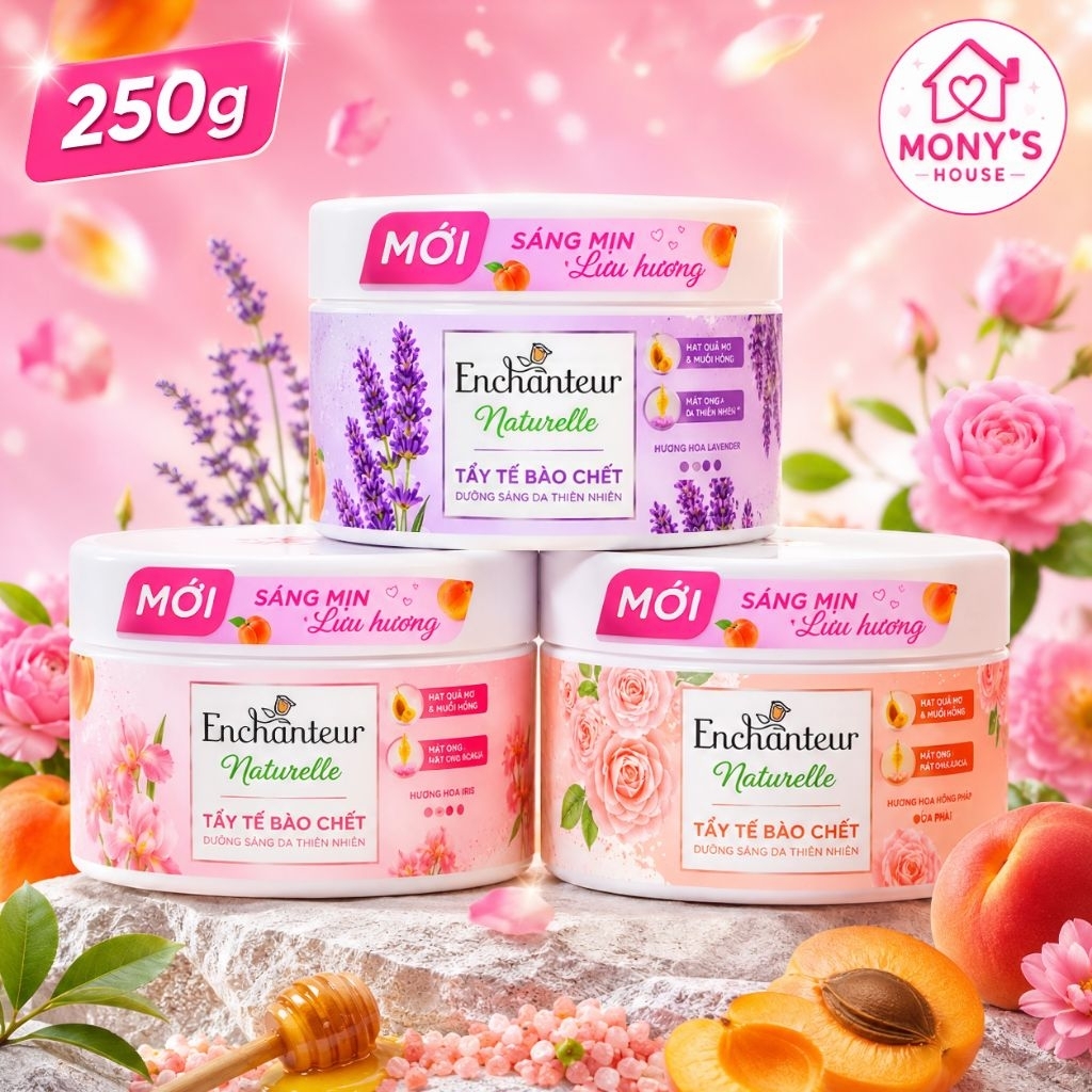 Tẩy tế bào chết thiên nhiên dưỡng sáng da Enchanteur Naturelle 250g
