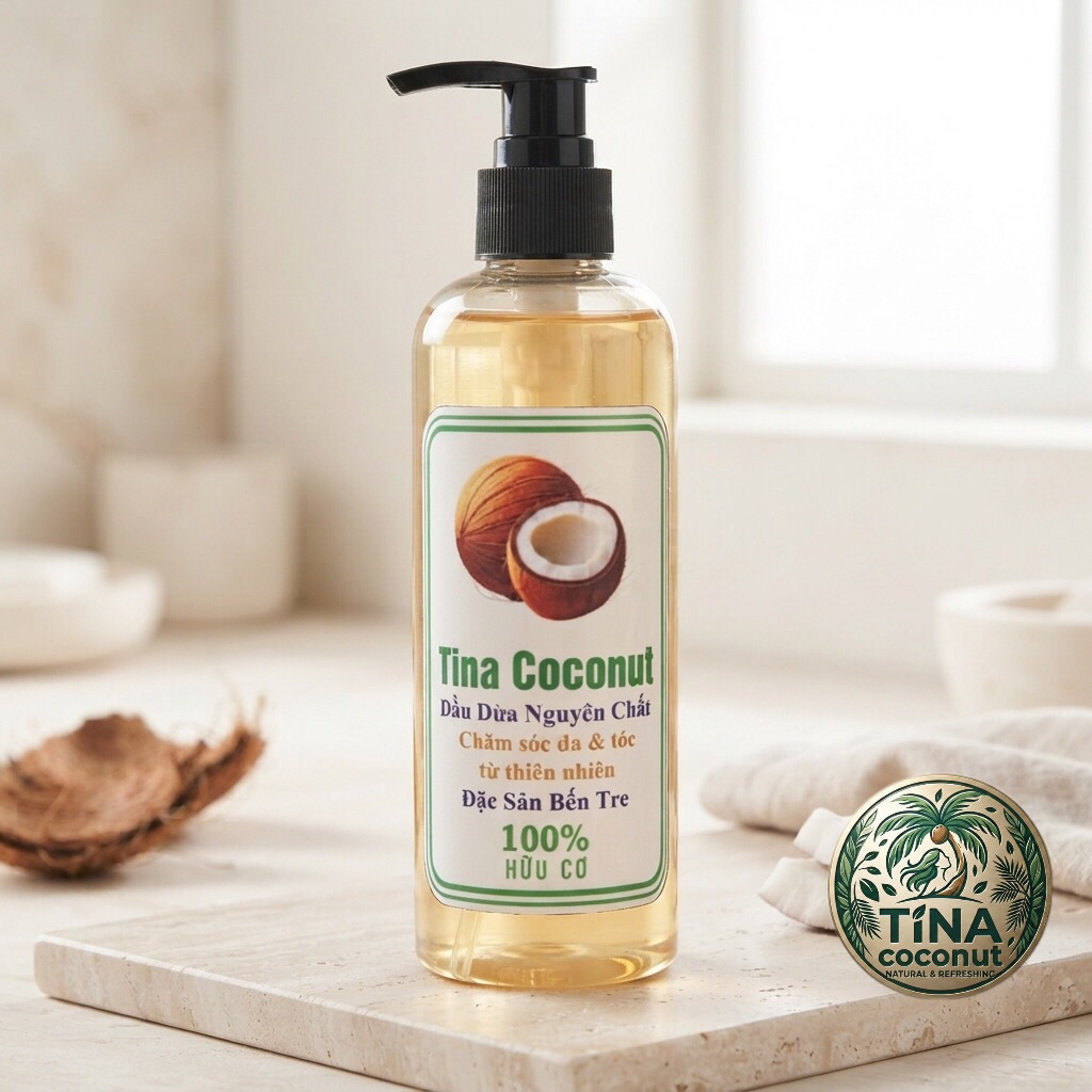 Dầu dừa nấu thủ công 100ml. Dầu dừa nấu thủ công nguyên chất. Dầu dừa dưỡng tóc, dưỡng da, dưỡng thể