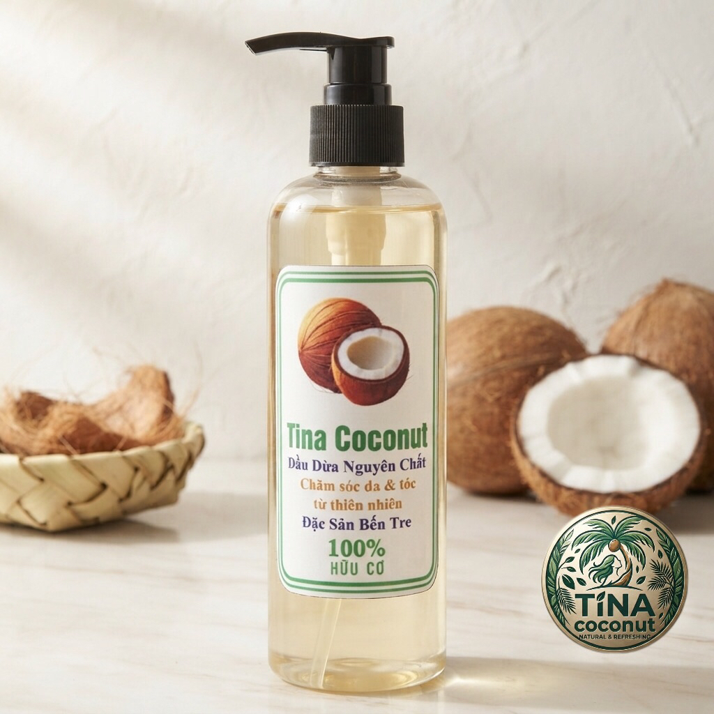 Dầu dừa truyền thống nấu lửa củi 250ml. Dầu dừa nấu thủ công nguyên chất. Dầu dừa dưỡng tóc, dưỡng d
