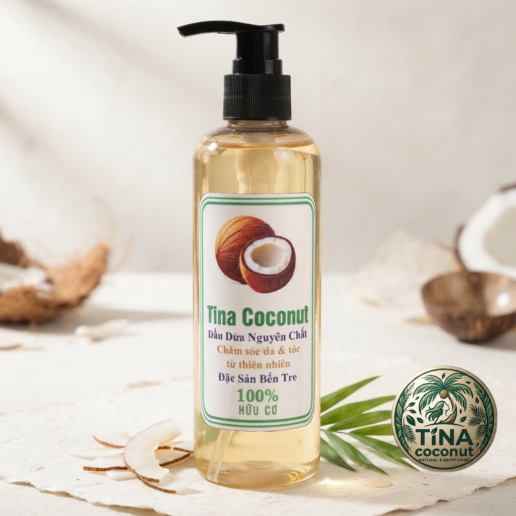 Dầu dừa nấu lửa củi truyền thống 250ml. Dầu dừa nấu thủ công nguyên chất. Dầu dừa dưỡng tóc, dưỡng d