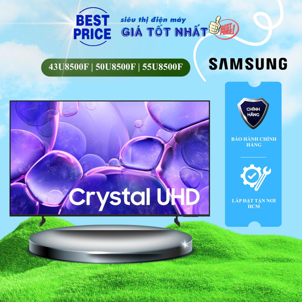 Smart Tivi Samsung Crystal UHD 4K – 43U8500F | 50U8500F | 55U8500F – Thiết Kế Kim Loại, Dolby Atmos