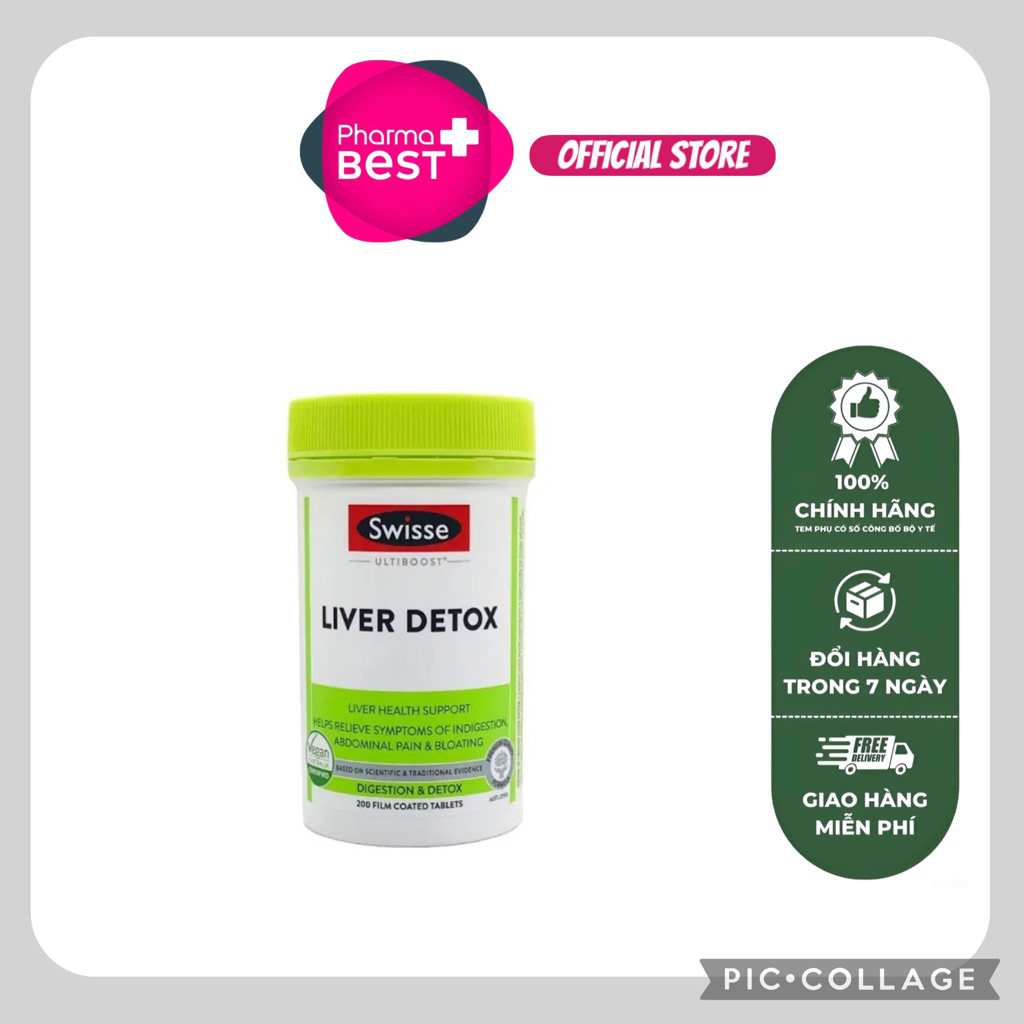 (Date 2028) Viên uống hỗ trợ thải độc gan Swisse Ultiboost Liver Detox của Úc 200 viên