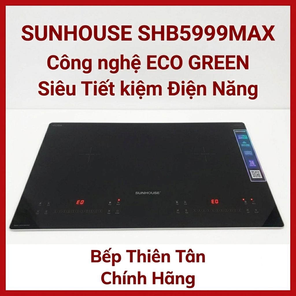 Bếp Từ Đôi Chính Hãng SUNHOUSE SHB5999Max Công nghệ mới inverter tiết kiệm điện năng , SHB9101