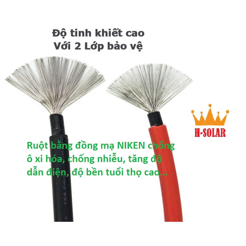 10m đỏ, 10m đen Dây Solar DC 4.0mm cáp quang điện một chiều chất lượng cao