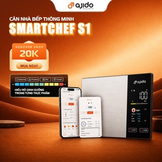 Cân Nhà Bếp Thông Minh Ajido SmartChef S1 – Cân Thực Phẩm Bluetooth, Chính Xác 1g, Tải Trọng 5kg, Theo Dõi Dinh Dưỡng
