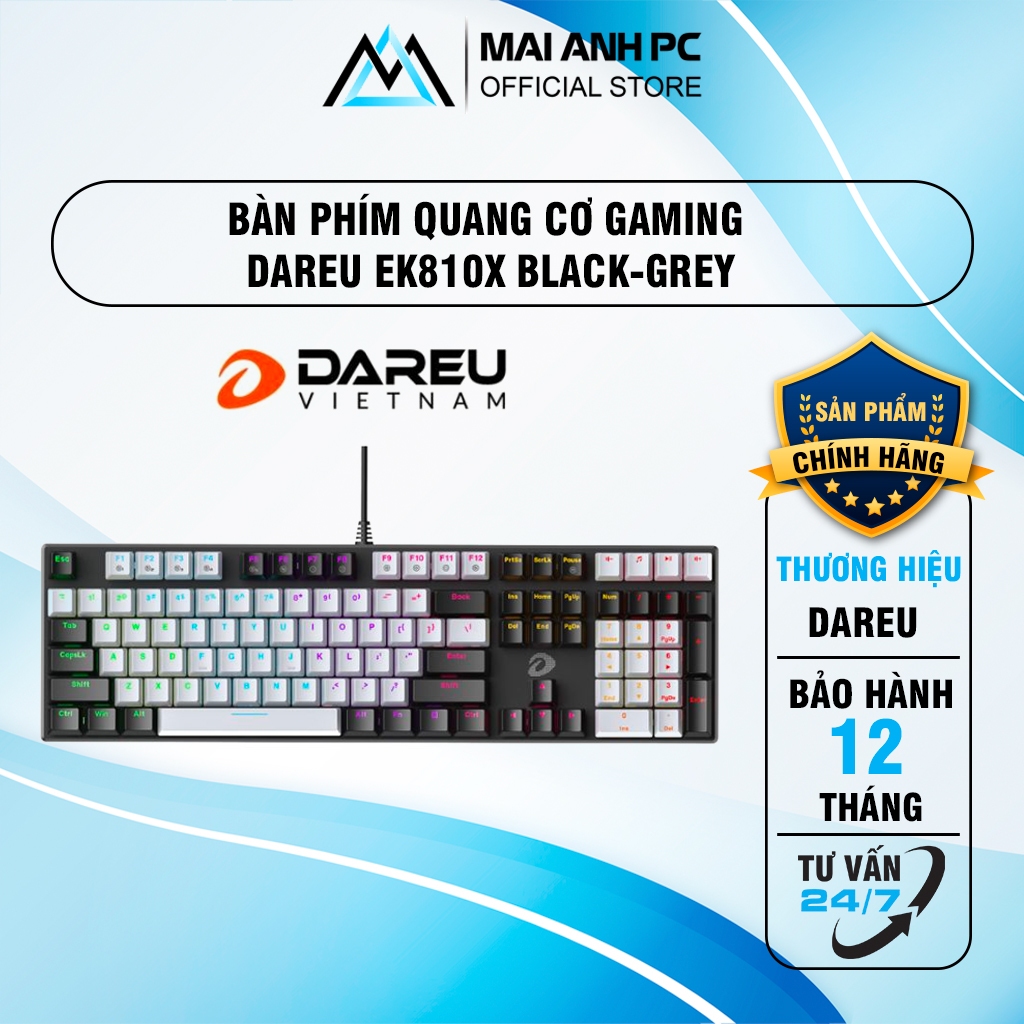 Bàn phím máy tính DAREU EK810X / EK104 White- black, dream switch