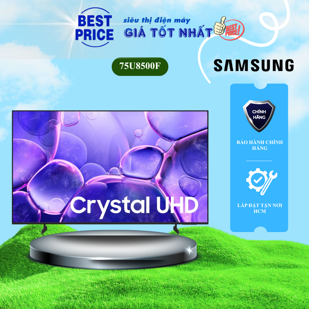 75U8500F Smart Tivi Samsung – 75 Inch Crystal UHD 4K, BXL Crystal 4K, Thiết Kế Kim Loại Sang Trọng