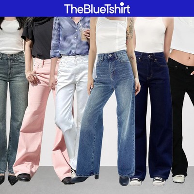 TheBlueTshirt - Quần jeans phom suông cạp cao ống quần đứng cho nữ - Straight A Jeans - Women