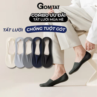 Live DAILY Combo tất lười nam chống tuột gót GOMTAT, vớ tàng hình mang giày lười, chất lụa thoáng mát - UYE-7010