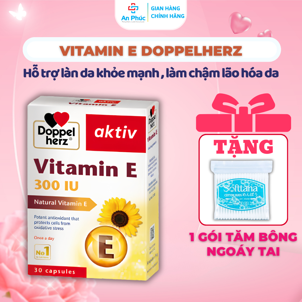 Aktiv Vitamin E Doppelherz - Viên Uống Bổ Sung Vitamin E Hỗ trợ làn da khỏe mạnh và hỗ trợ làm chậm 