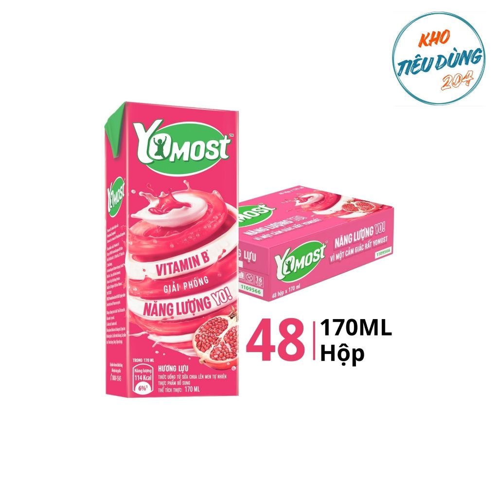 [1 Thùng] Sữa Yomost Lựu 170ml (48 Hộp)_00443