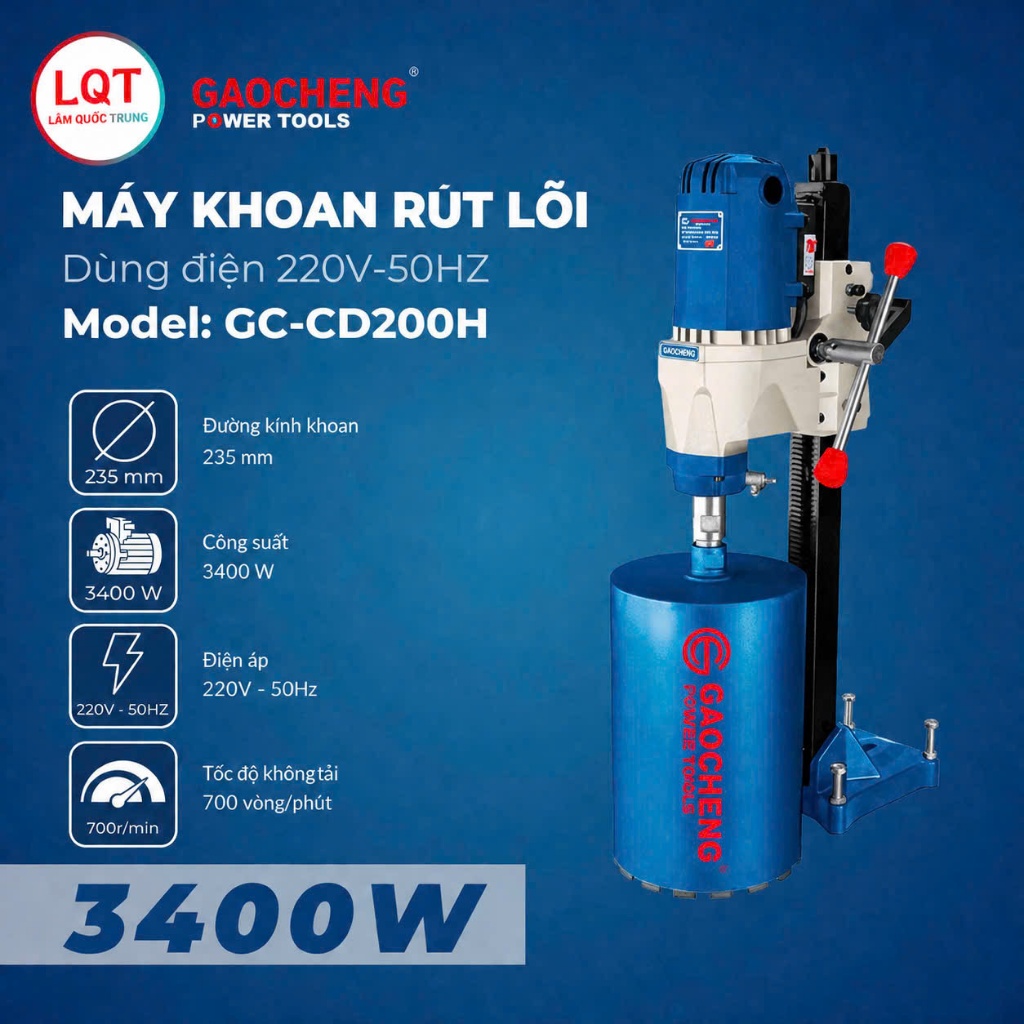 Máy khoan rút lõi bê tông GAOCHENG GC-CD200H