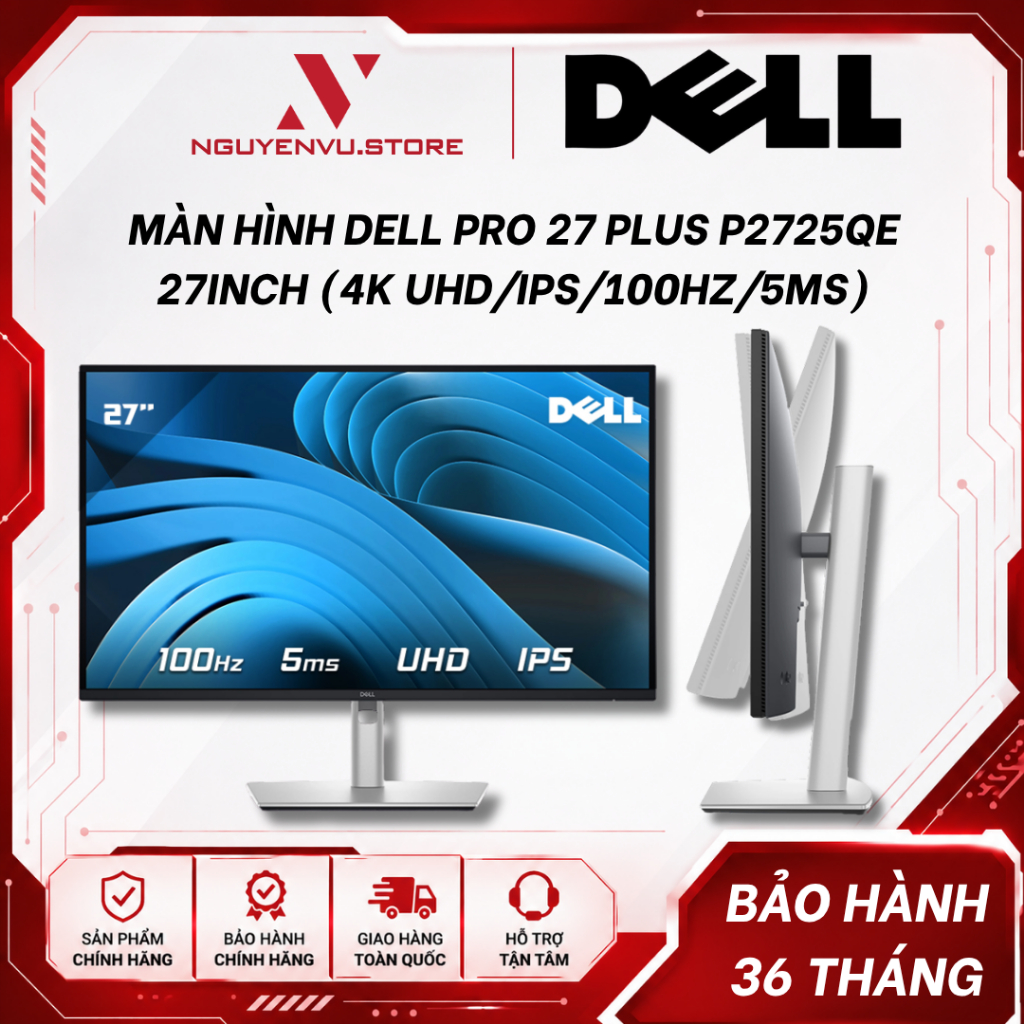 Màn hình DELL Pro 27 Plus P2725QE 27inch (4K UHD/IPS/100hz/5ms) - Hàng chính hãng
