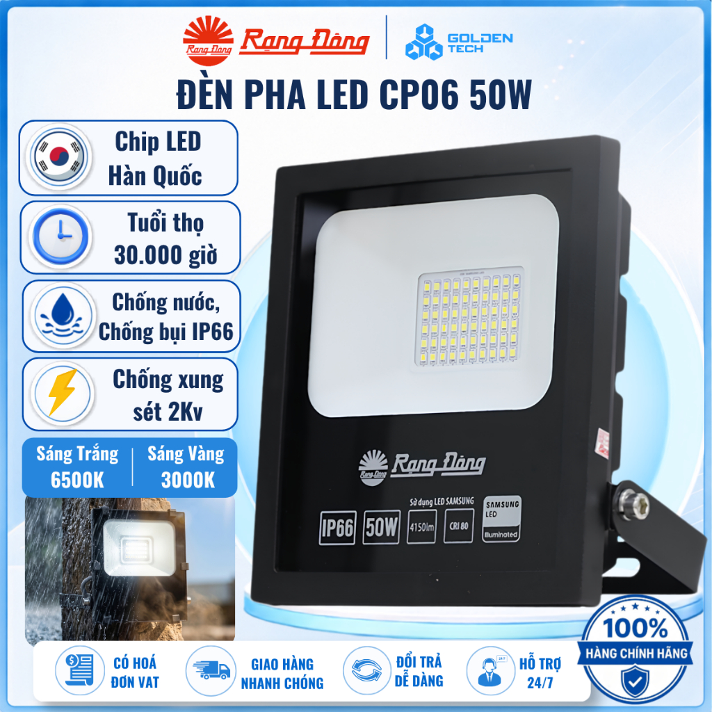 Đèn Pha LED 50W Rạng Đông Model: CP06 50W