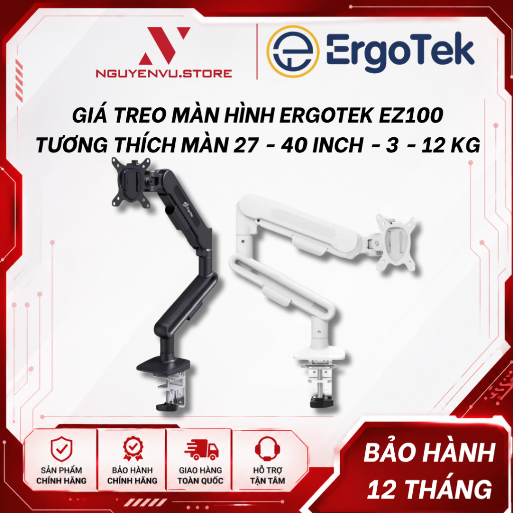 Giá treo màn hình Ergotek EZ80 / EZ90 Pro / EZ100 - Hỗ trợ màn hình 19-32inch - Tải trọng 2-10Kg – H