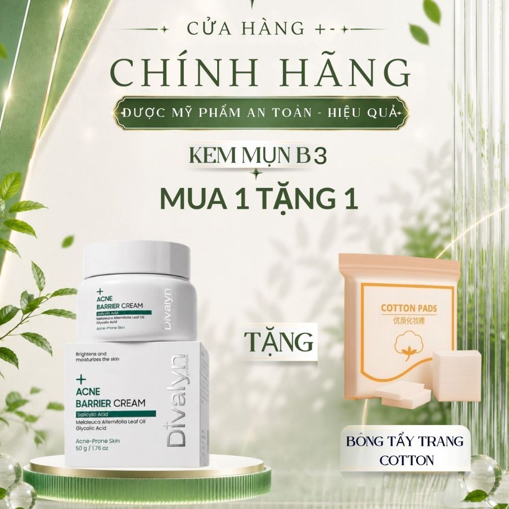 [ HÀNG CÔNG TY ] KEM MỤN B3 DIVALYN.Giúp da phục hồi - làm dịu da sau khi lấy nhân mụn.