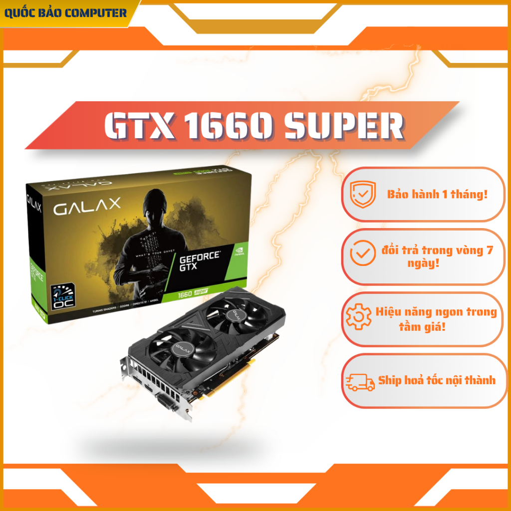 VGA Card màn hình GALAX GTX 1660 SUPER (1-Click OC)