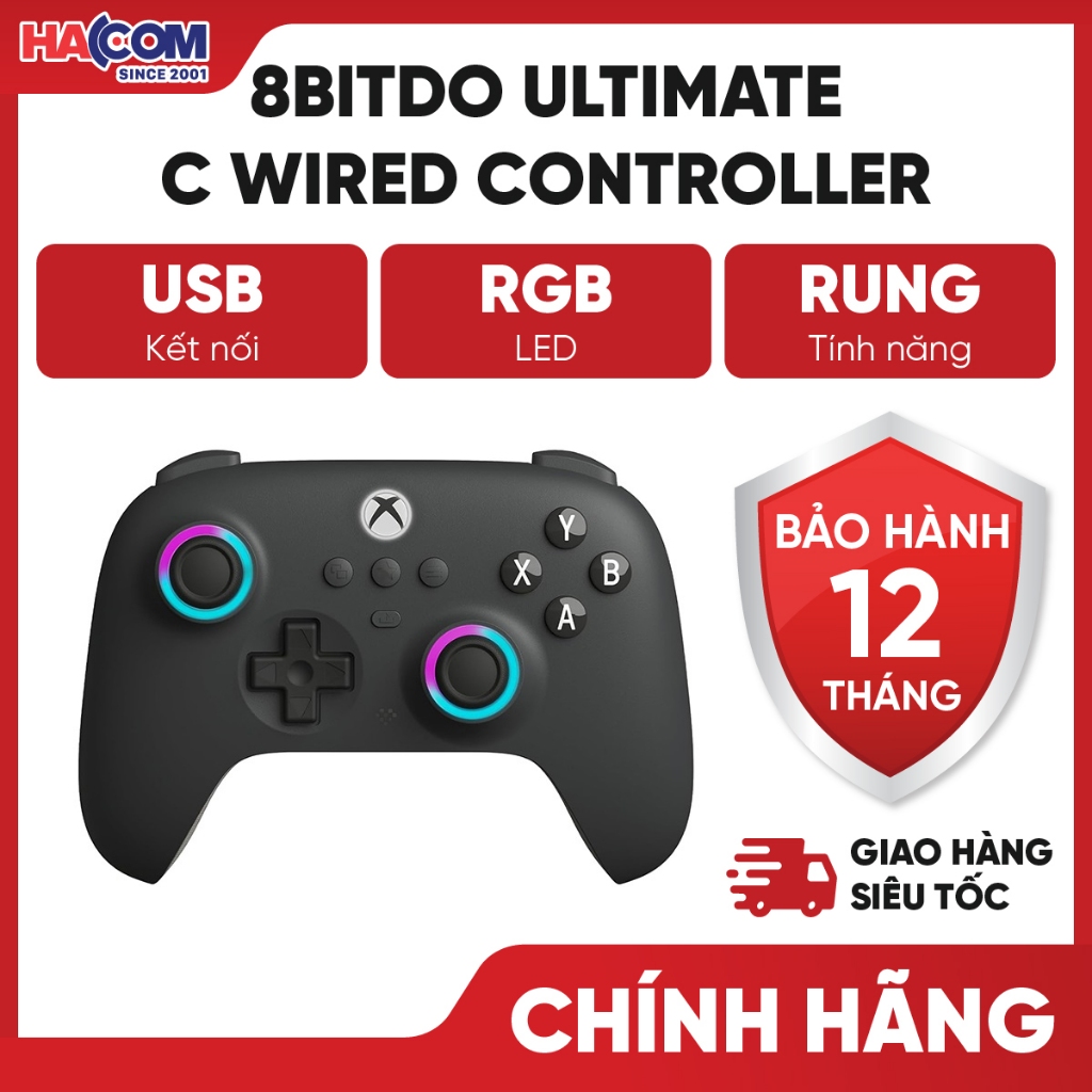 Tay Cầm Chơi Game 8BitDo Ultimate C Wired Controller- bảo hàng 12 Tháng HACOM PC