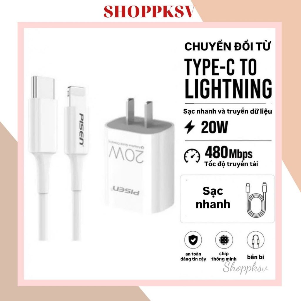 [ Pisen 30W/20W] Bộ sạc / Củ Sạc PISEN QUICK PD 20W / 30W , Phù Hợp Mọi Thiết Bị   - Hàng Chính Hãng
