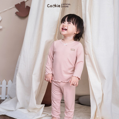 Bộ Thun Bé Gái COOKIE, Bộ Dài Tay Cuốn Bèo Cotton Tăm Lạnh Mỏng Mềm Mặc Lót Cho Bé Size 6 Tháng Đến 5 Tuổi 2026