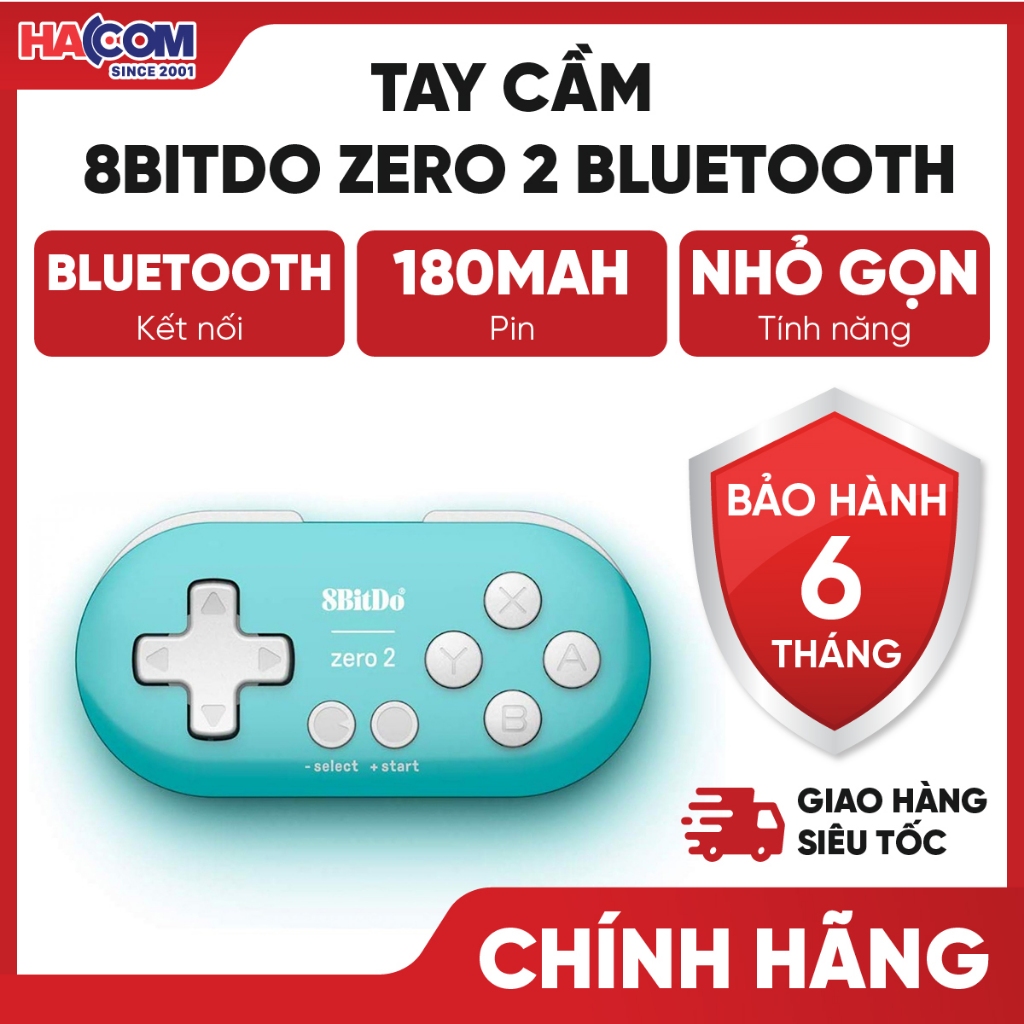 Tay Cầm Chơi Game 8BitDo Zero 2 Bluetooth gamepad - Bảo Hành 12 Tháng HACOM PC