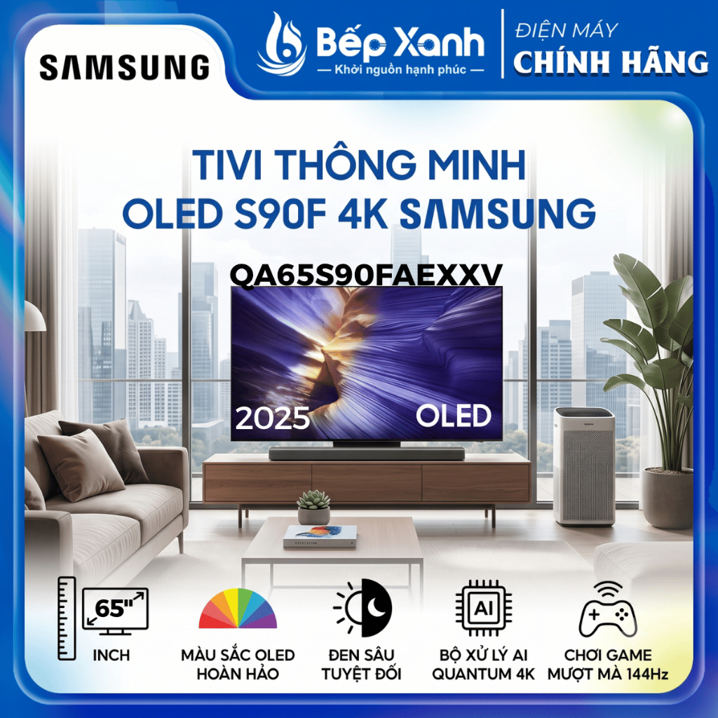 [CHÍNH HÃNG] Smart Tivi Samsung OLED 4K Vision AI 65 Inch QA65S90F (2025)