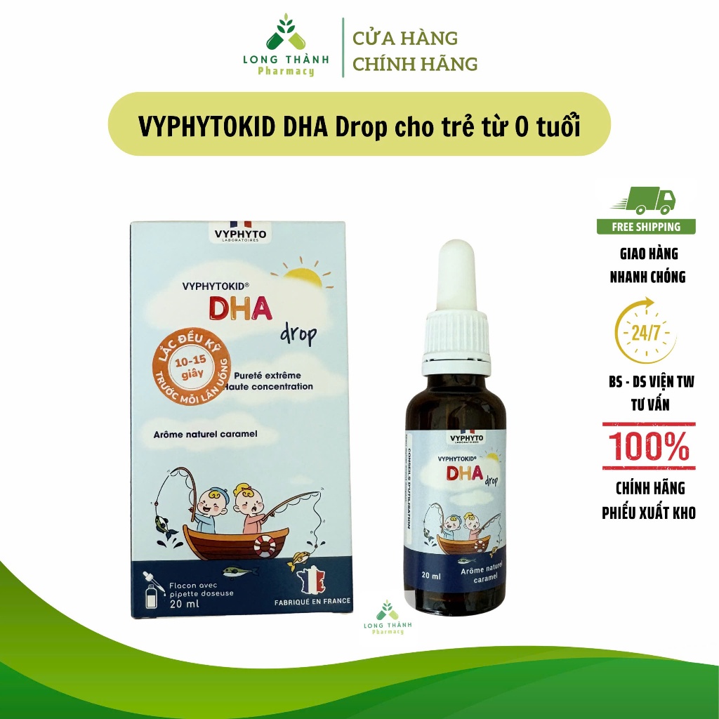 VYPHYTOKID DHA Drop - Bổ Sung DHA, Cải Thiện Thị Lực, Phát Triển Não Bộ Cho Bé (20ml)