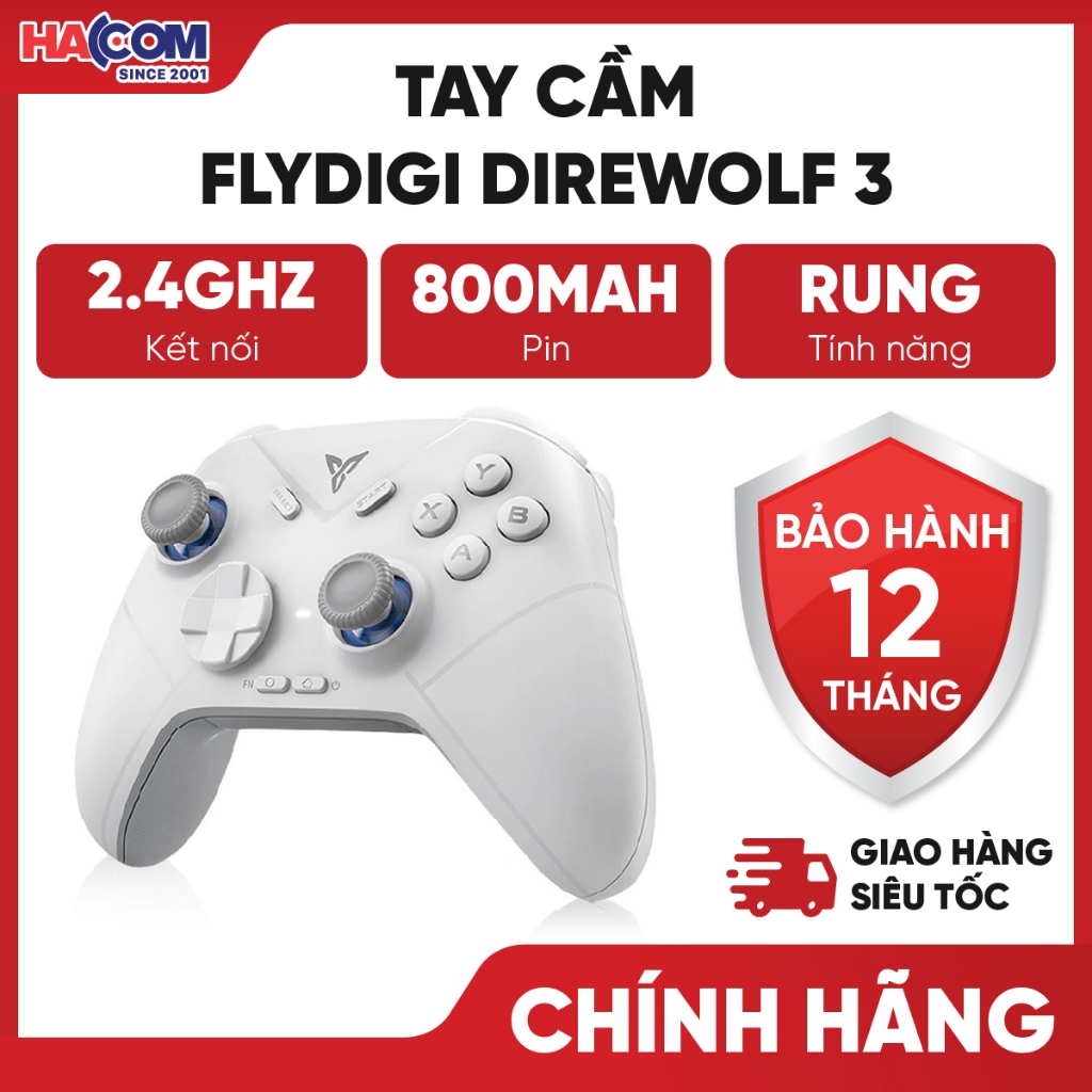 Tay cầm Flydigi Direwolf 3 hỗ trợ Macro, Polling Rate 1000Hz cho Nintendo Switch, PC, Laptop HACOM P