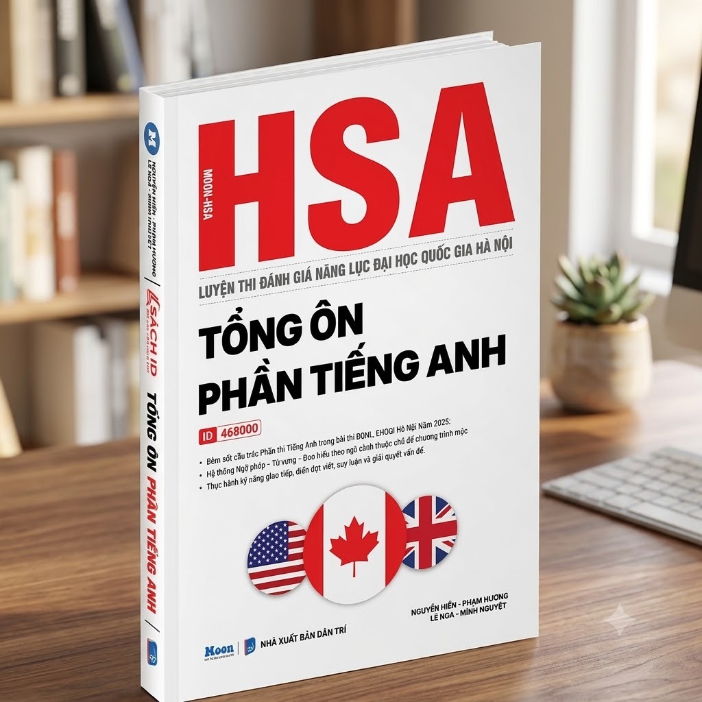 Sách ID - [HSA 2025] Tổng ôn Phần Tiếng Anh - Đánh giá năng lực Đại học quốc gia Hà Nội