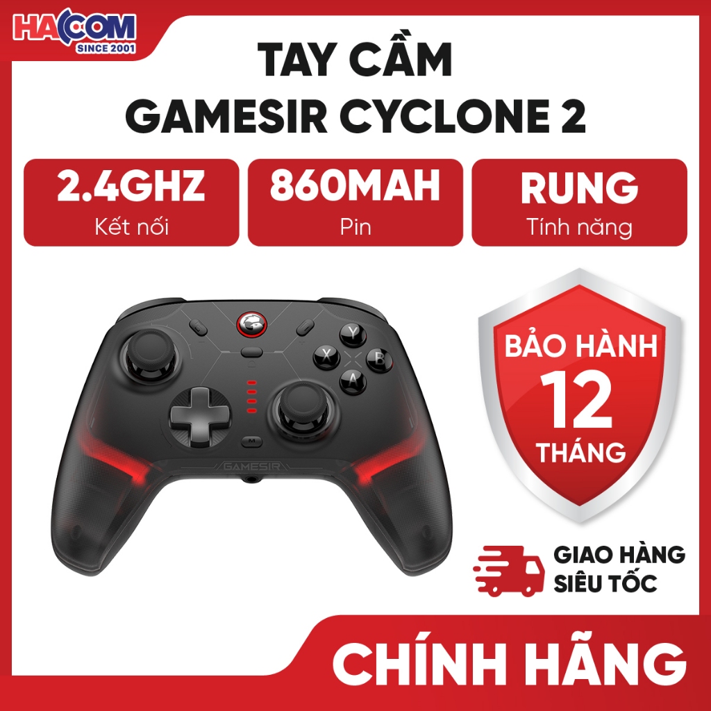 Tay Cầm Chơi Game GameSir CYCLONE 2 hỗ trợ đa nền tảng IOS, ANDROID, SWITCH, PC, Steam Deck HACOM PC