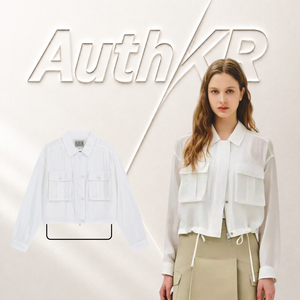 [Auth] Áo Marithe CROP SHEER JACKET white trendy