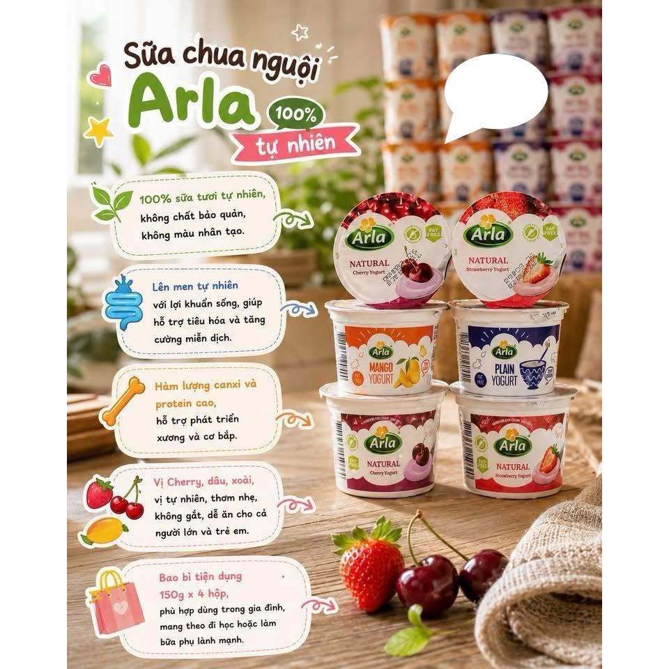 SỮA CHUA  ARLA ORGANIC nhập khẩu chính hãng DATE MỚI