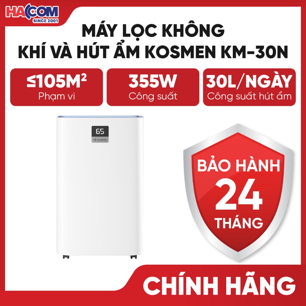 Máy lọc không khí và hút ẩm Kosmen KM-30N - HACOM PC - BẢO HÀNH 24 THÁNG