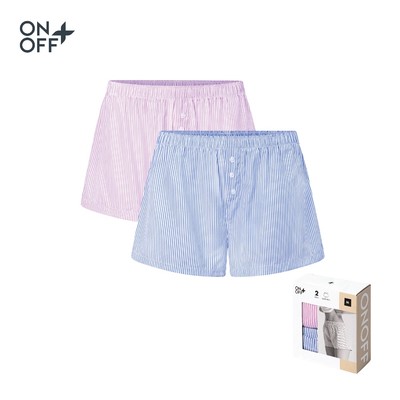 Hộp pack 2 quần boxer nữ mặc nhà chất liệu polyester dệt woven nhẹ, nhanh khô và ít nhăn ONOFF - 16BB26S279