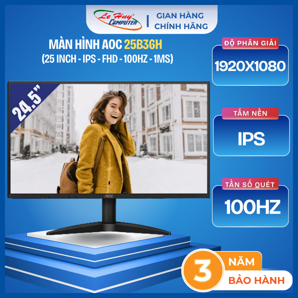Màn Hình Máy Tính AOC 22B30HM23/74 / 24B20JH3/74 / 25B36H/74 - Hàng Chính Hãng