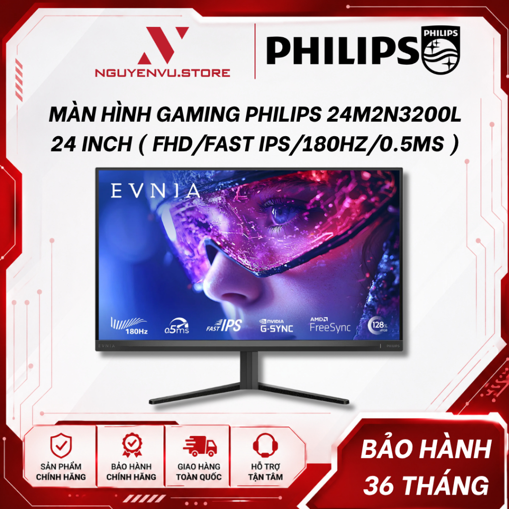 Màn hình Gaming Philips 24M2N3200L 24 inch ( FHD/Fast IPS/180Hz/0.5ms ) - Hàng Chính Hãng
