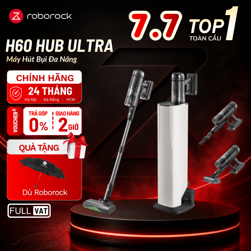 Roborock H60 Hub Pro - Máy hút bụi lau nhà Roborock H60 Hub Pro | Flexi Lite - Bản Quốc Tế