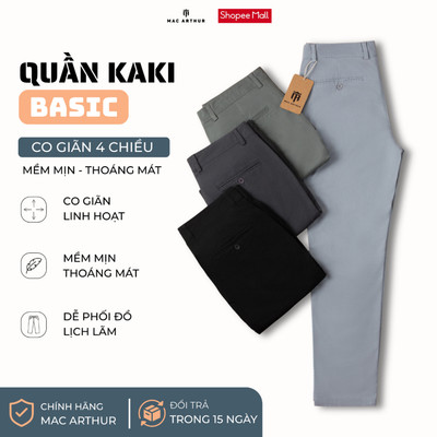 [ Chính Hãng ] Quần dài kaki nam MAC ARTHUR ôm vừa, khỏe khoắn, mềm mịn, co giãn SP1