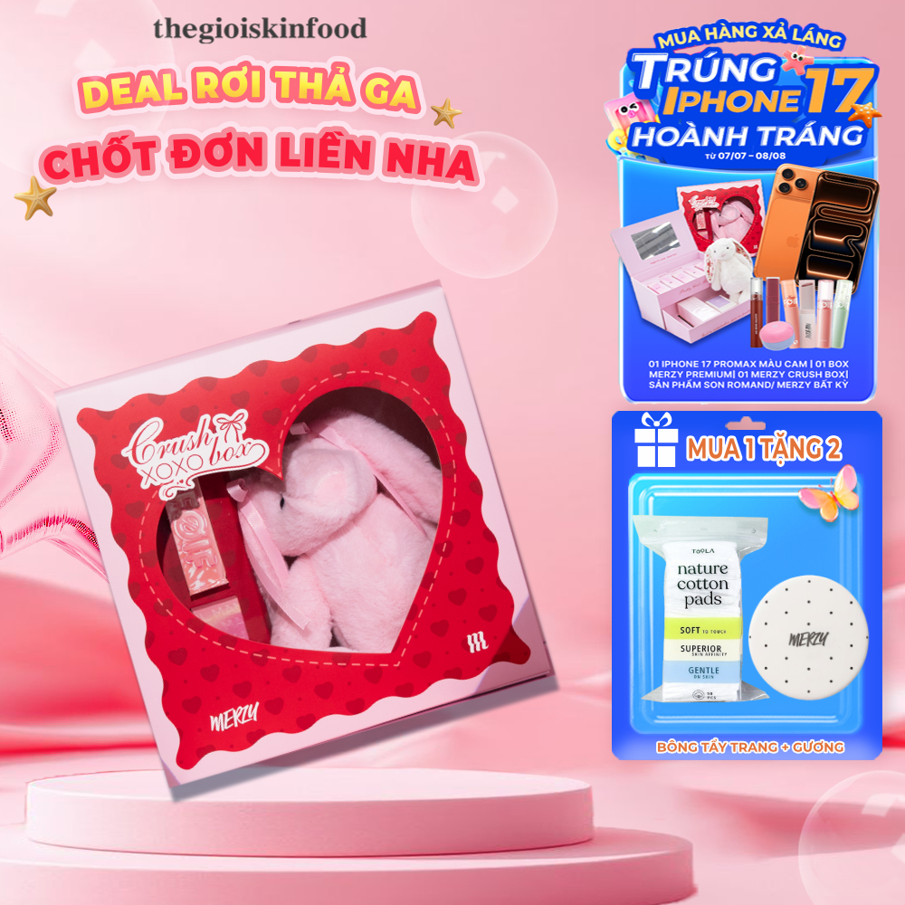 [Hộp quà tình yêu] Hộp quà trang điểm Merzy Crush Box - Combo Son /Box