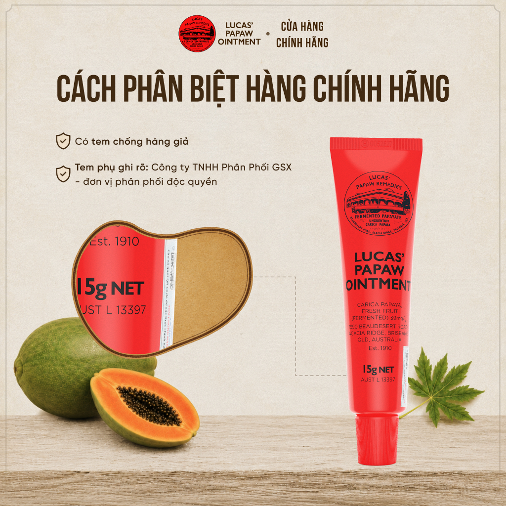 Combo 2 Tuýp Son Dưỡng 15G Đu Đủ Lucas Papaw - Dưỡng Môi Mềm Mịn, Giảm Khô Nứt Môi & Gót Tay Chân | BigBuy360 - bigbuy360.vn