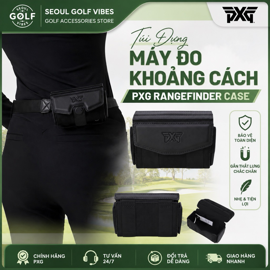 Túi Đựng Máy Bắn Khoảng Cách Golf PXG Chất Liệu Da Xịn | PXG Golf Rangefinder Case | Túi Đeo Hông Dà