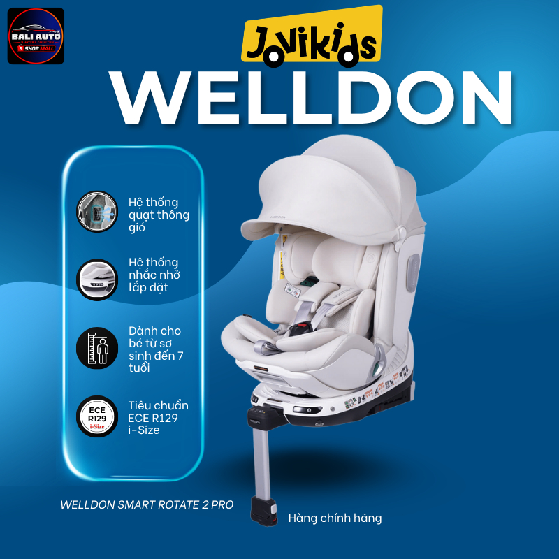 Ghế ngồi ô tô an toàn cho trẻ em Jovikids chính hãng WELLDON SMART ROTATE 2 PRO cho bé từ 0-6 tuổi