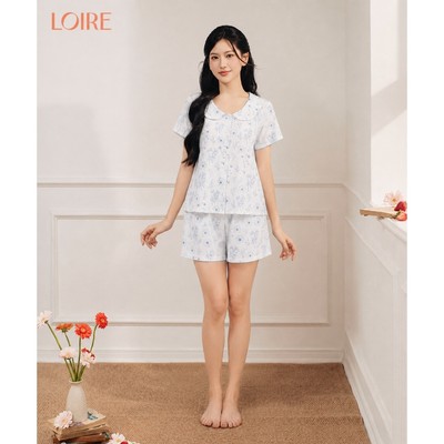 Bộ Mặc Nhà Loirechic FDMN260385 Chất Lụa Pháp Họa Tiết Hoa