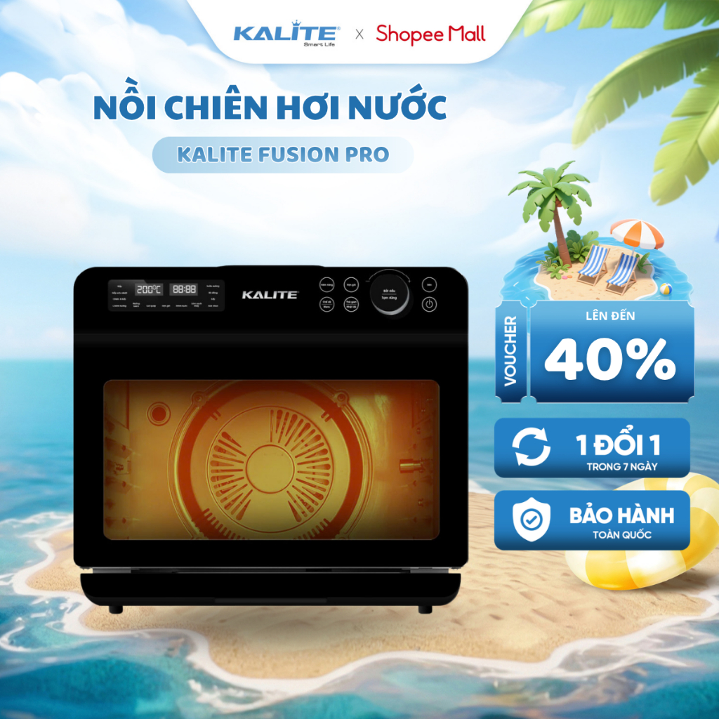 [Kalite x KOC] Nồi Chiên Hơi Nước KALITE STEAM FUSION PRO 20L - Chiên Hấp Nướng Rã Đông - 128 chế độ