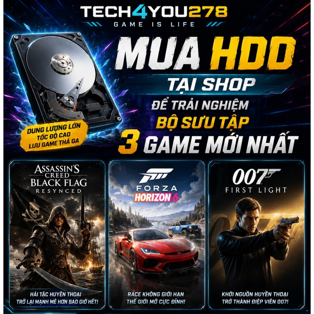 Ổ CỨNG HDD GAME 2.5 INCH 2TB | 1TB | 500GB | 320GB  GAME THEO YÊU CẦU KÈM BOX CHO LAPTOP PC DÀNH CHO