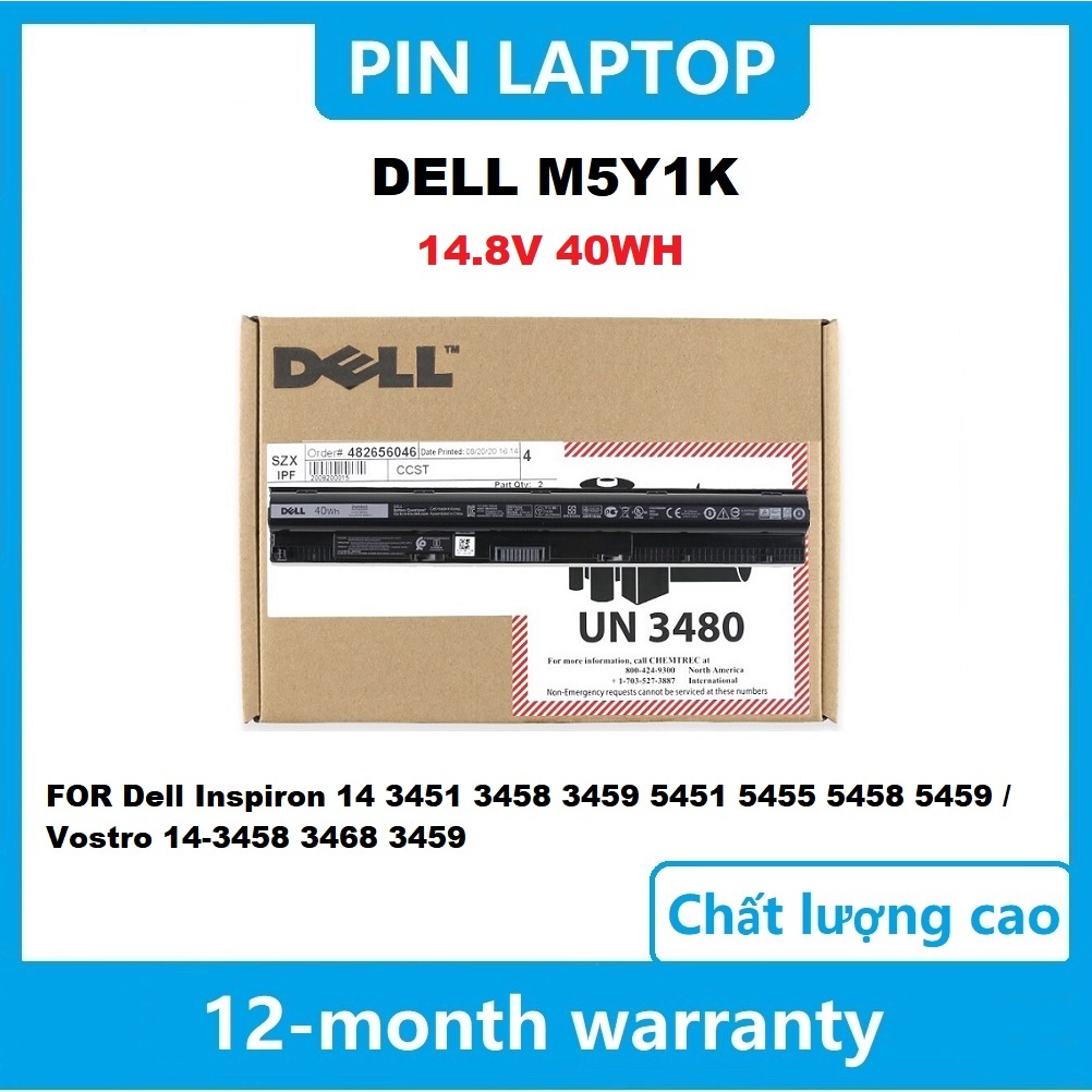 Pin Laptop Dell Inspiron 14 3451 3458 3459 5451 5455 5458 5459 Vostro 14-3458 3468 3459 M5Y1K batter