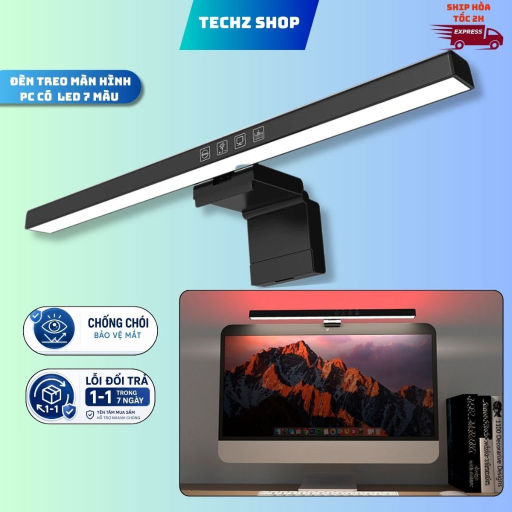 Đèn treo màn hình máy tính pc led thanh TB301SGS  có RBG 7 màu kẹp màn hình