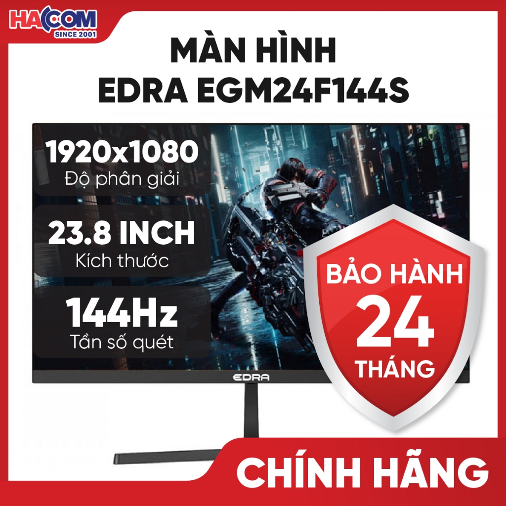 Màn hình Gaming EDRA EGM24F144S 24 Inch Full HD 144Hz Chính Hãng - Bảo hành 24 Tháng HACOM PC